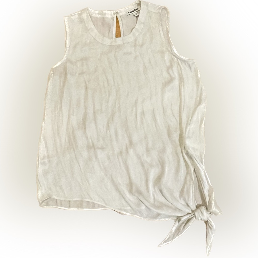 Express White Silk Blouse - Size XS